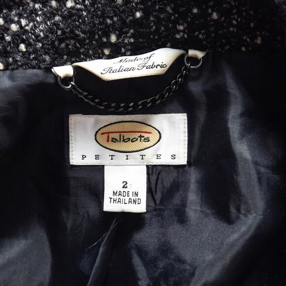 Talbots Petites Women’s Knit Coat Dark Academia Minimalist Structured Fit Sz 2 - Picture 9 of 10